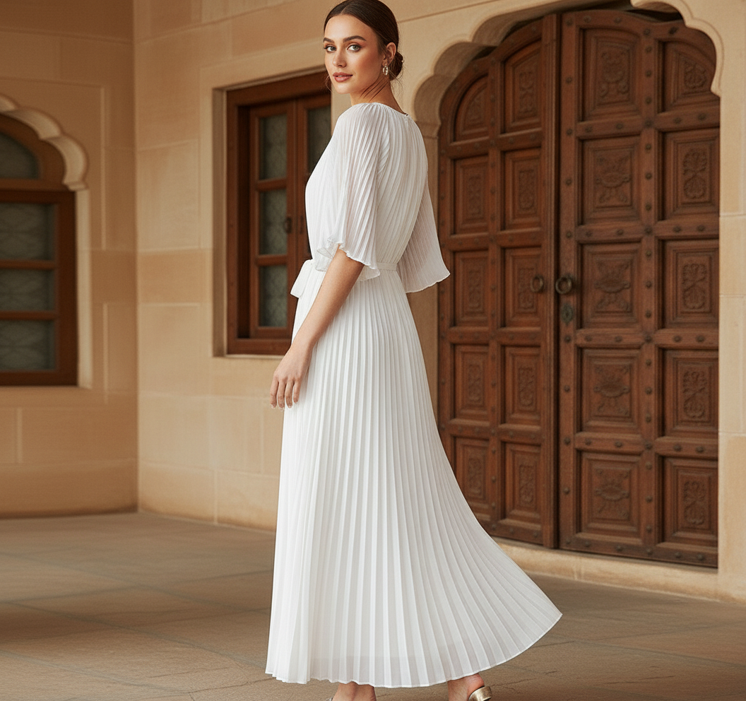 Poly knit skirt - White