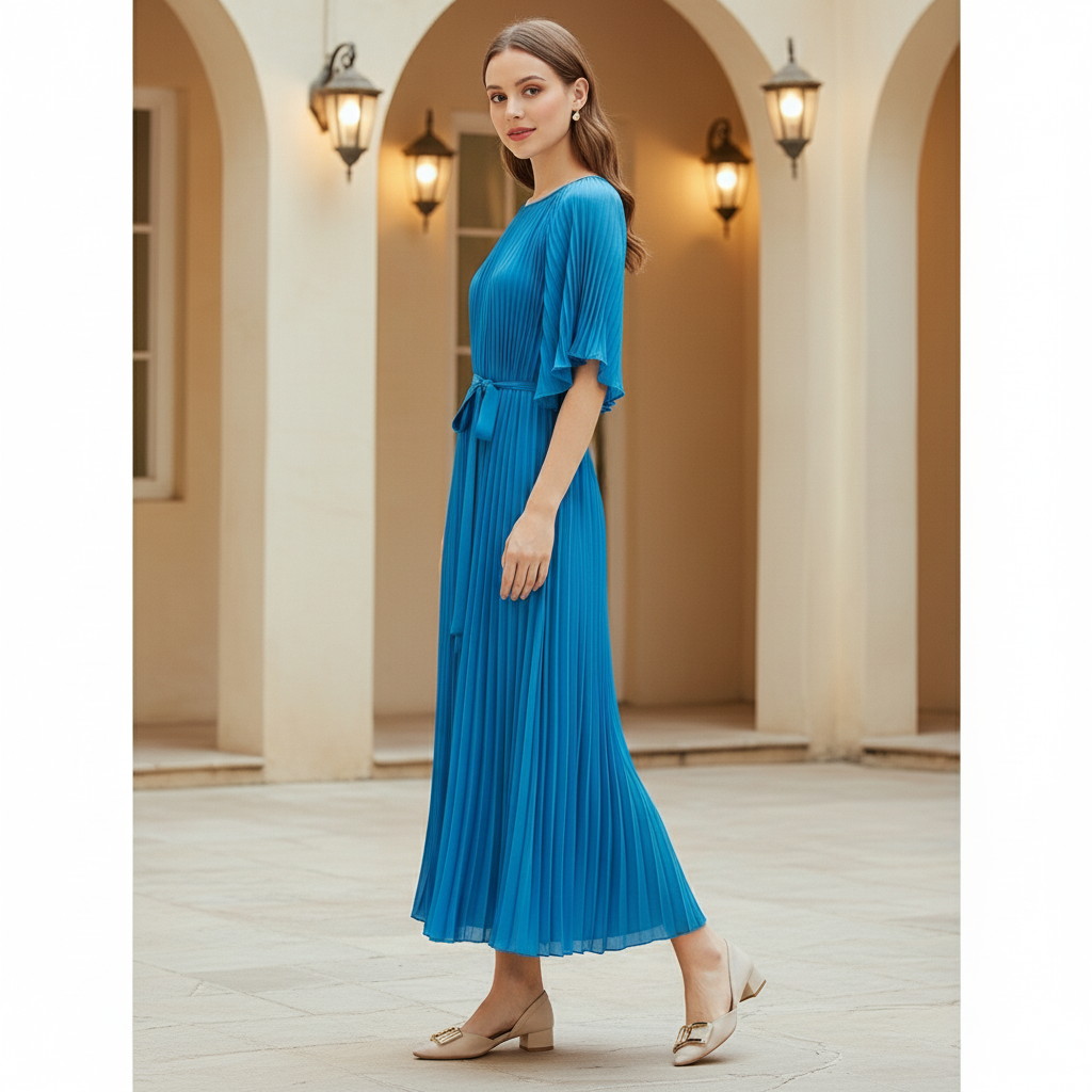 Poly knit skirt - Blue