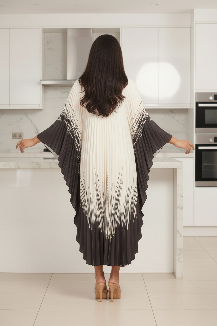 Pleated Dress Free Size - Beige