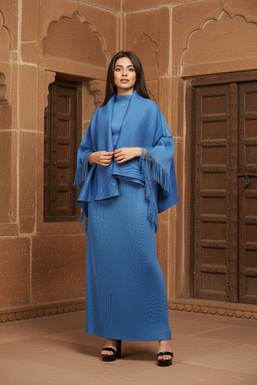 Stoles All Weather Wrap Large Scarf - Blue