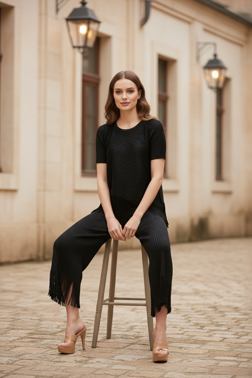 Tassel Fringed Ballroom - Black