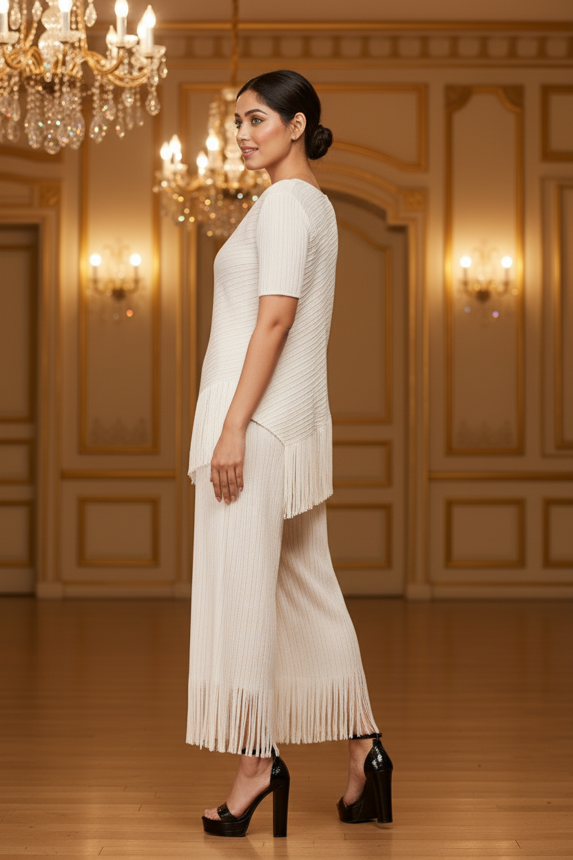 Tassel Fringed Ballroom - White