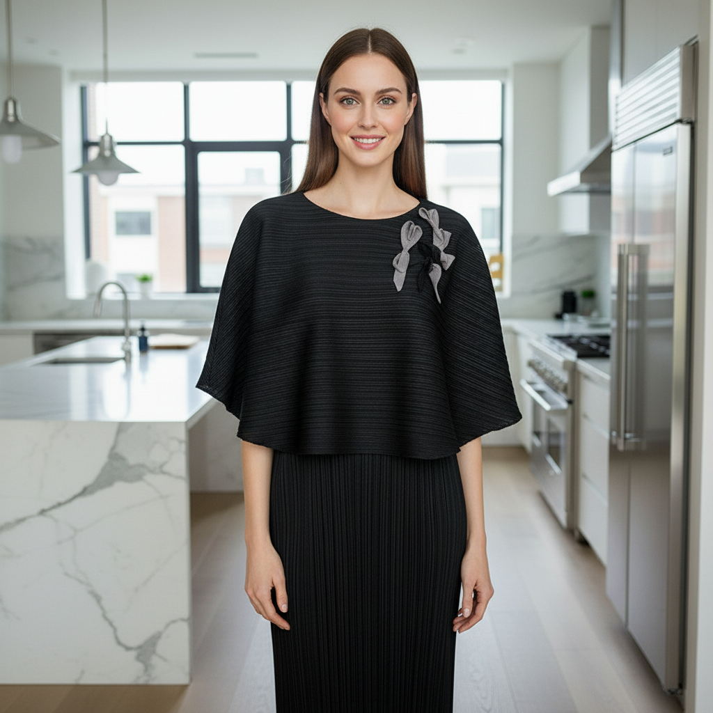 Elegant Two Piece Dress - Black