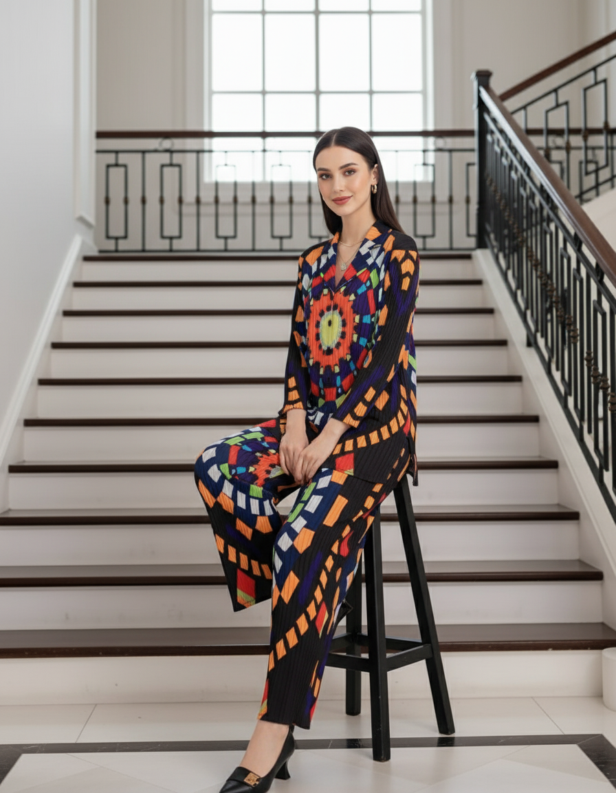 Abstract Geometric Printed design - Black