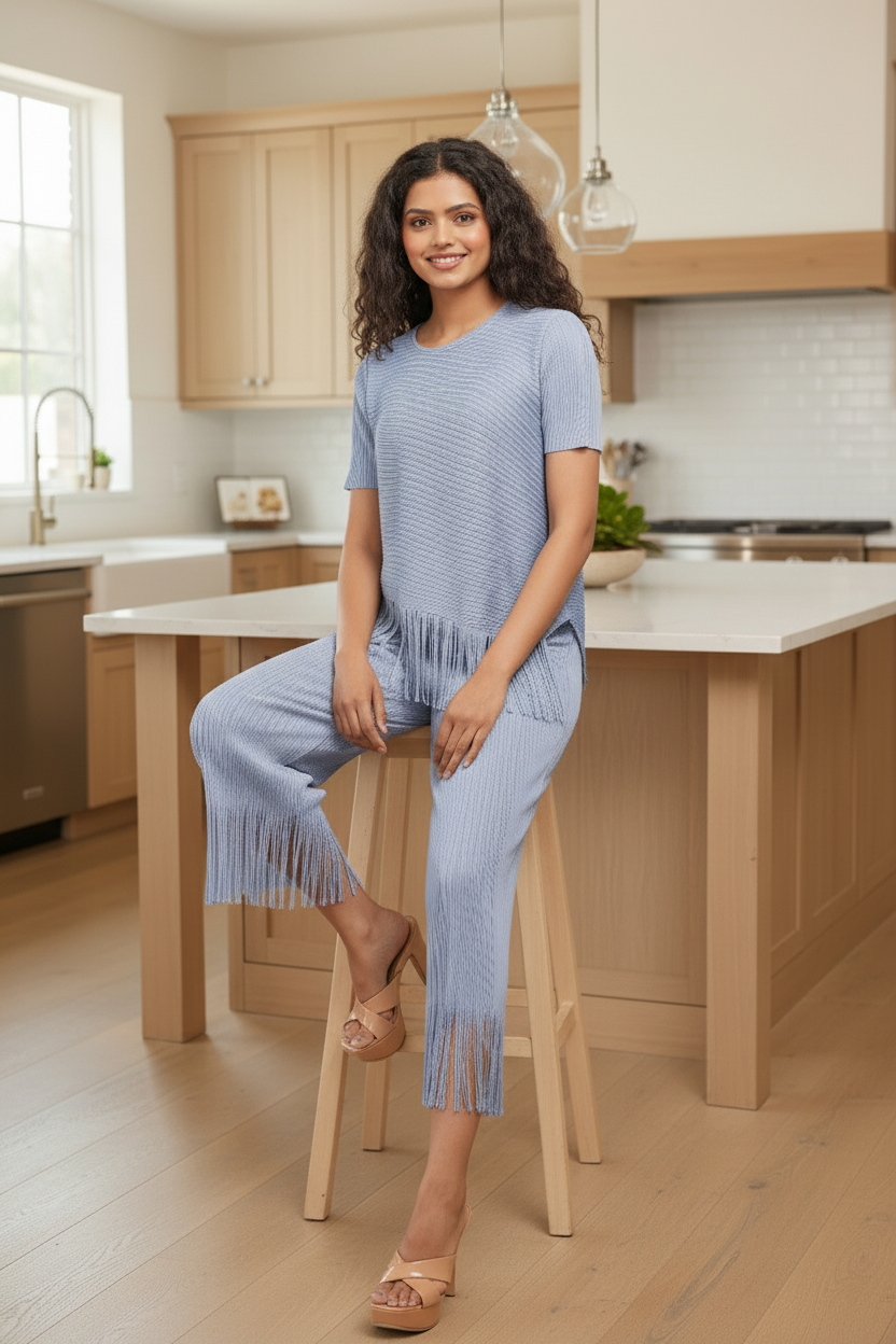 Tassel Fringed Ballroom - Blue