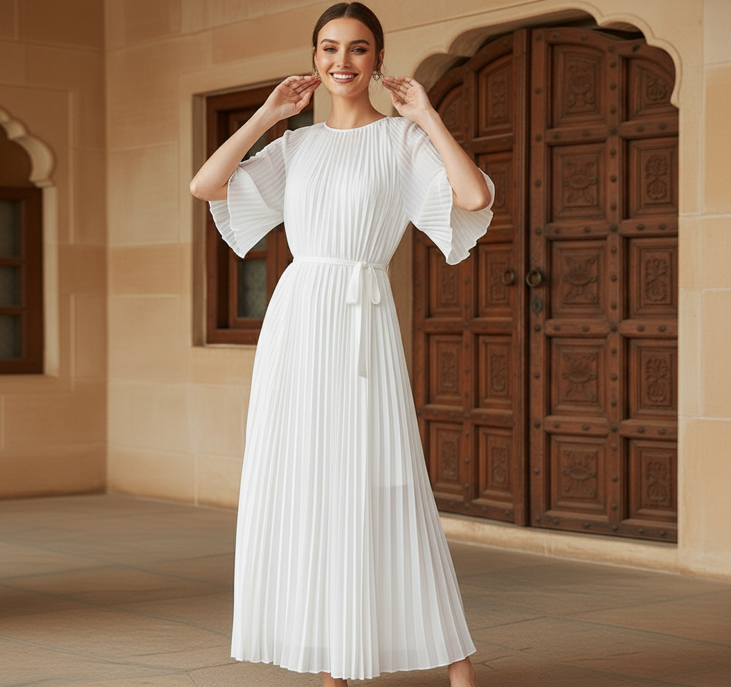 Poly knit skirt - White