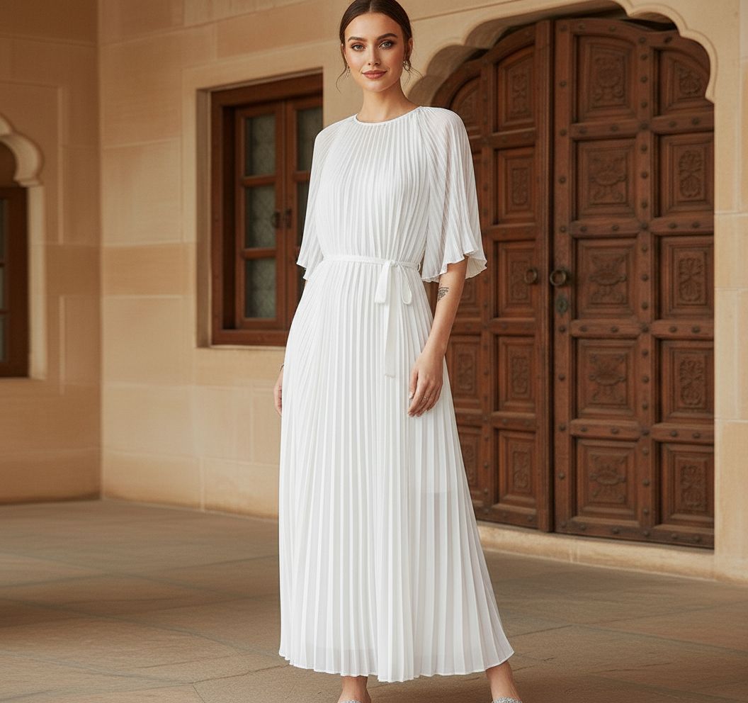 Poly knit skirt - White