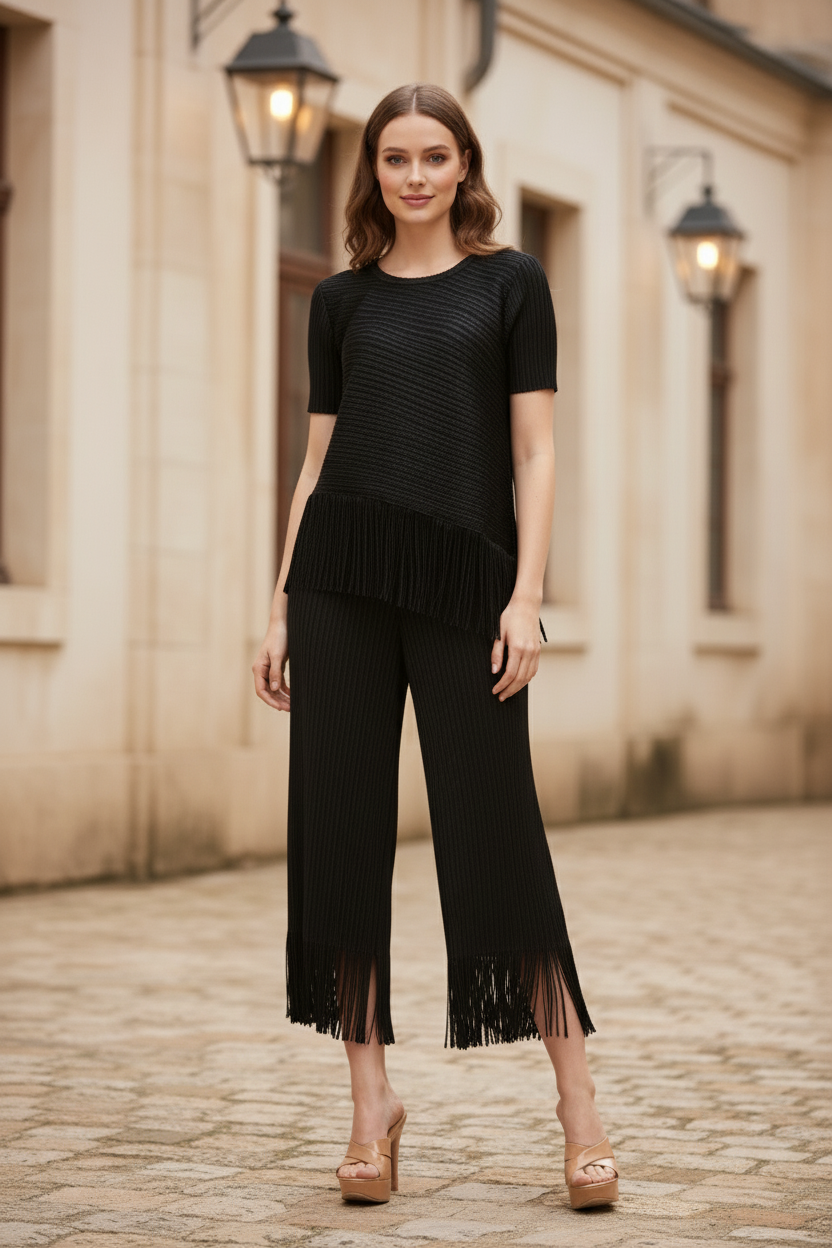 Tassel Fringed Ballroom - Black