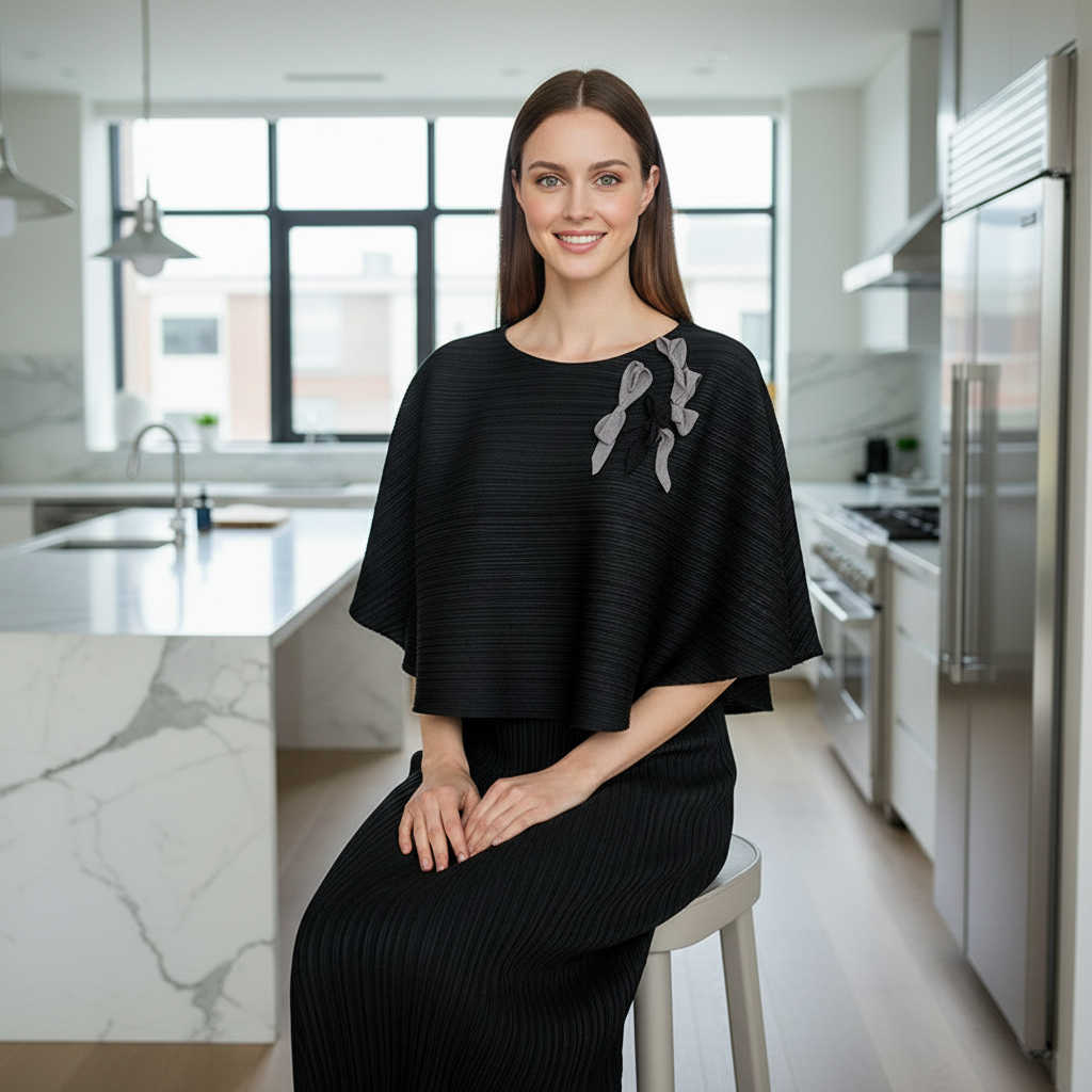 Elegant Two Piece Dress - Black