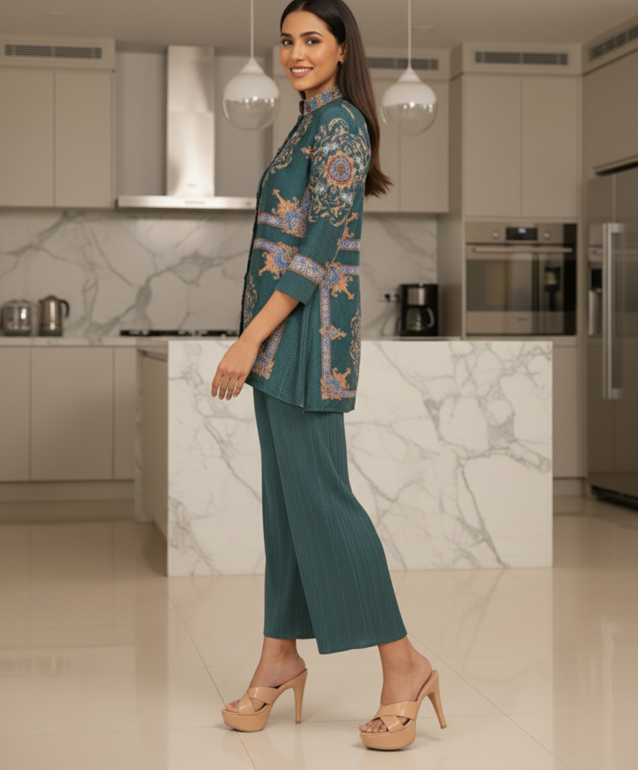 Green Printed full sleeve