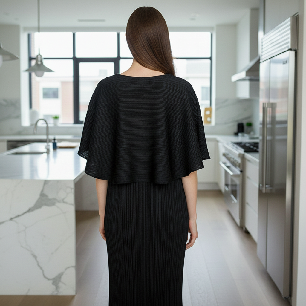 Elegant Two Piece Dress - Black