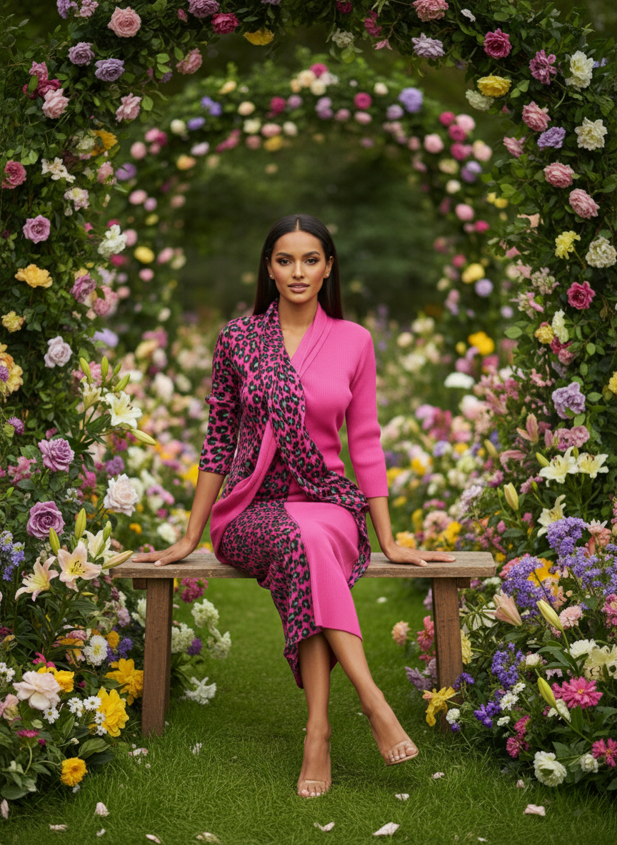 Ruffle Leopard Print - Pink