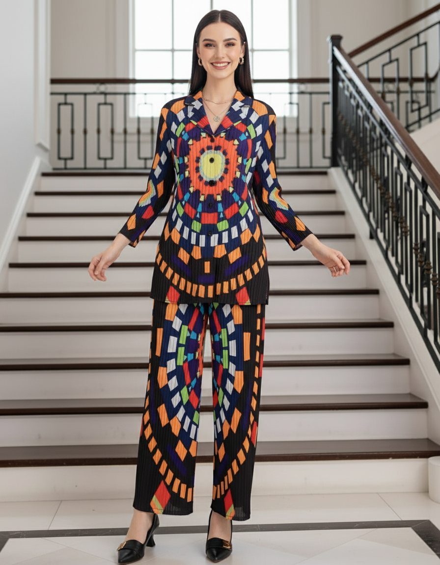 Abstract Geometric Printed design - Black