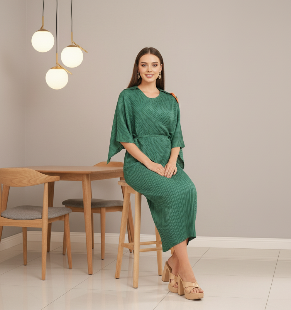 Elegant Two Piece Dress - Green