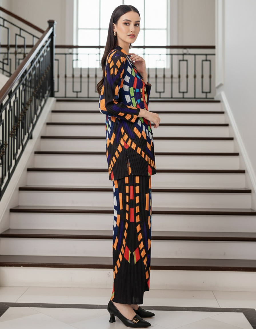 Abstract Geometric Printed design - Black