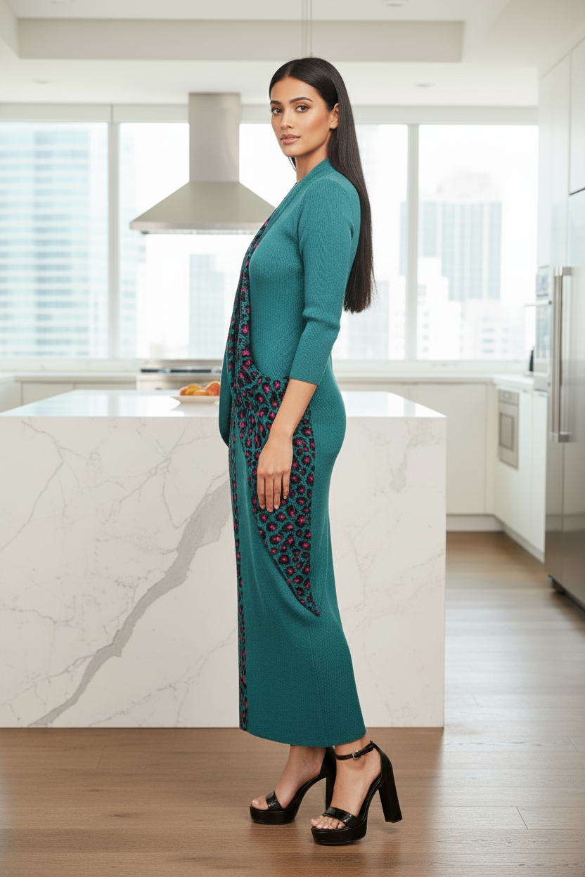 Ruffle Leopard Print - Blue