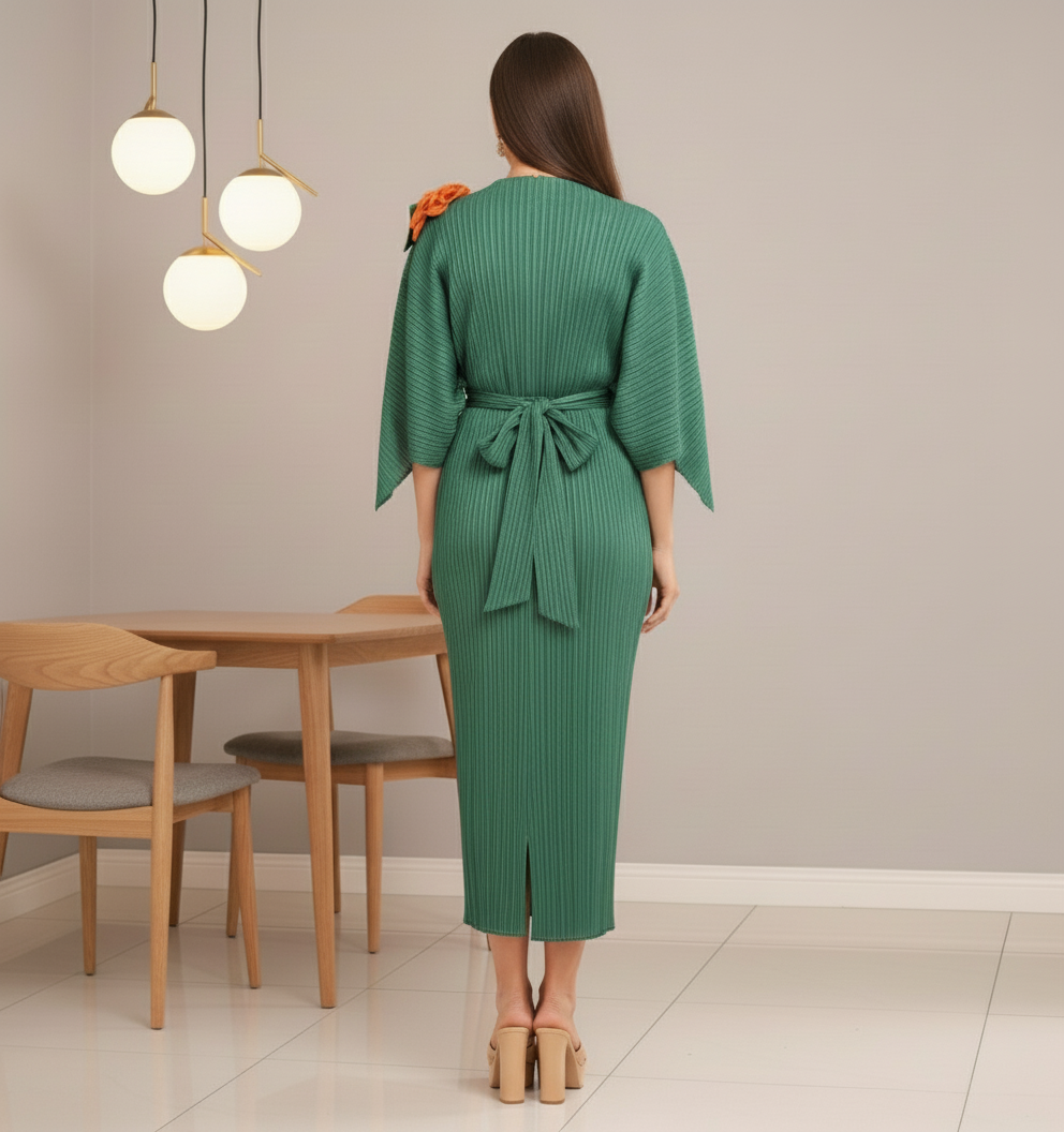 Elegant Two Piece Dress - Green