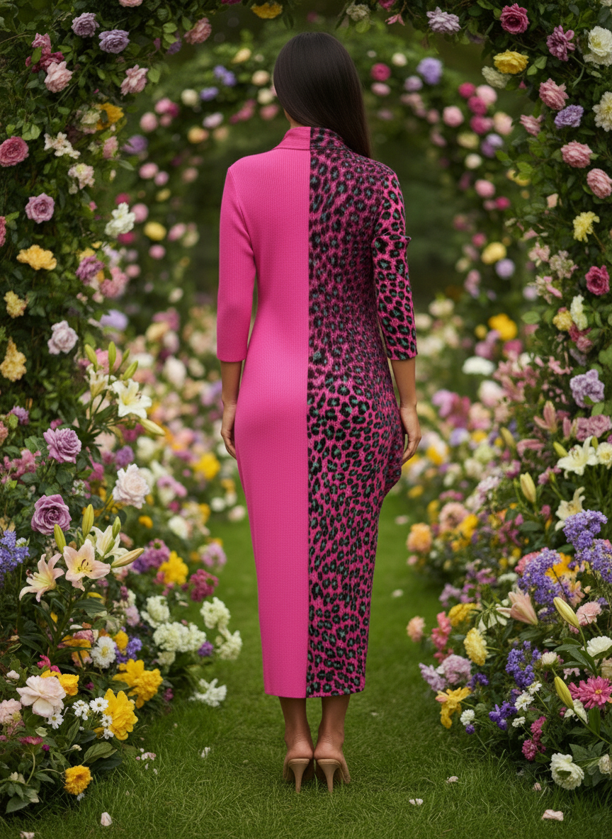 Ruffle Leopard Print - Pink