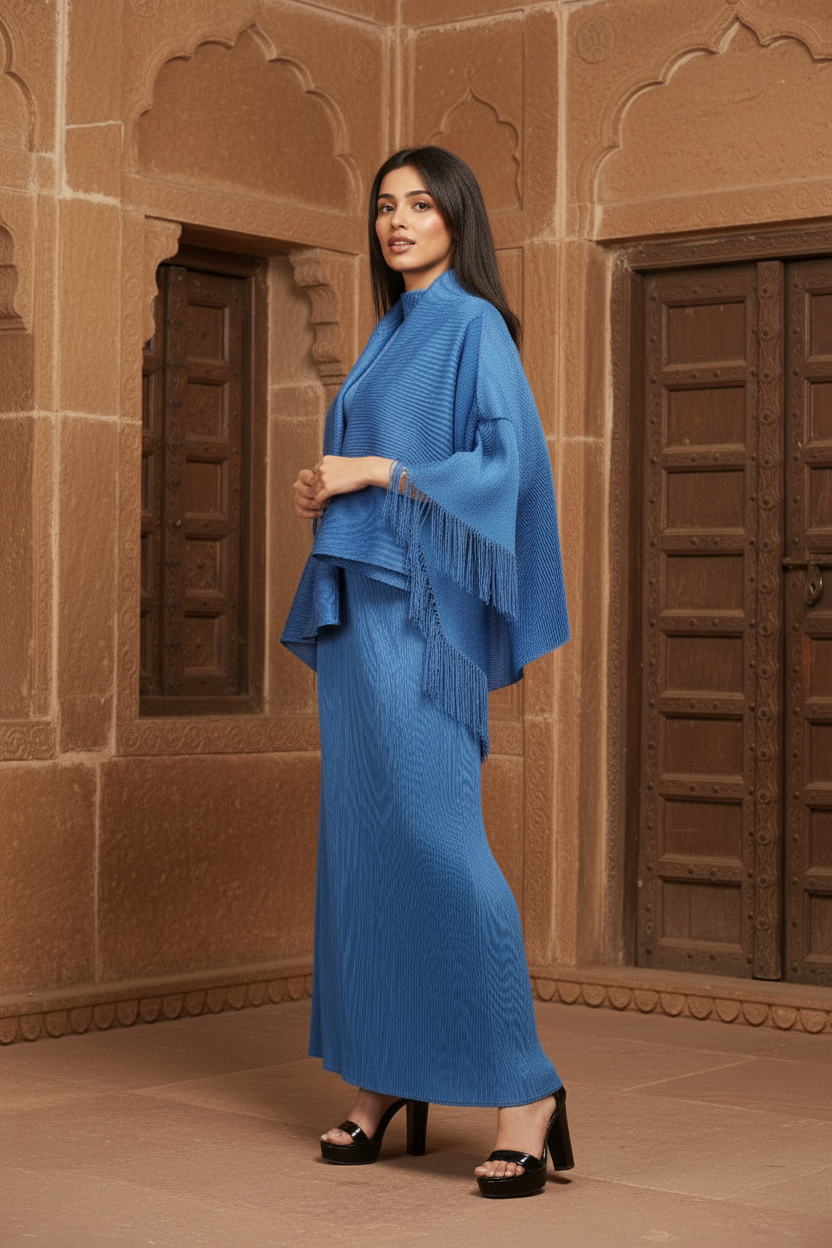 Stoles All Weather Wrap Large Scarf - Blue