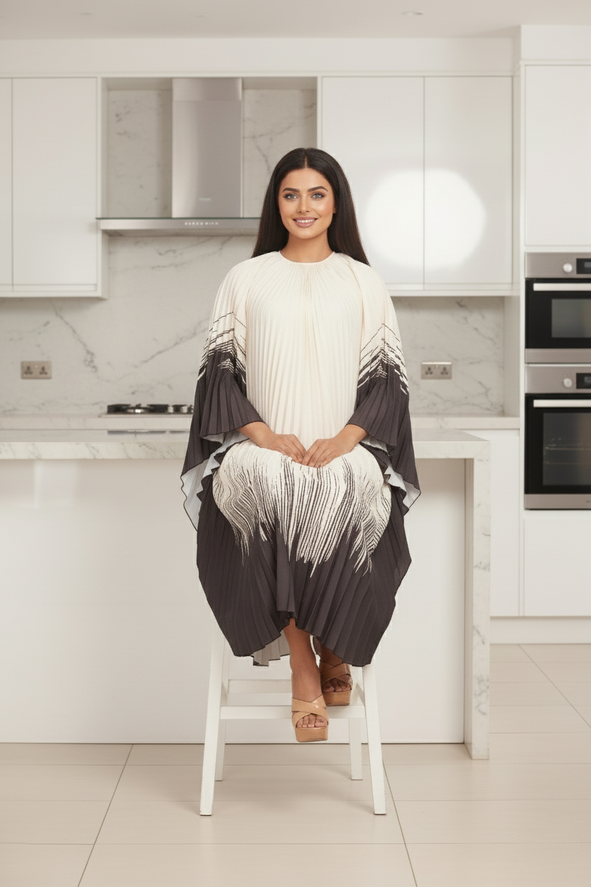 Pleated Dress Free Size - Beige