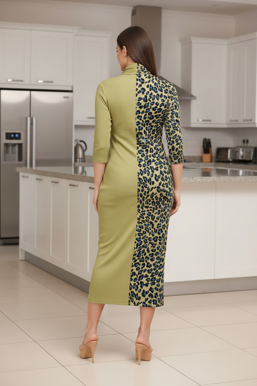 Ruffle Leopard Print - Green