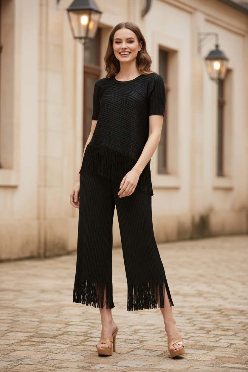 Tassel Fringed Ballroom - Black