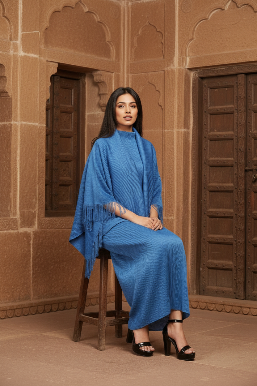 Stoles All Weather Wrap Large Scarf - Blue