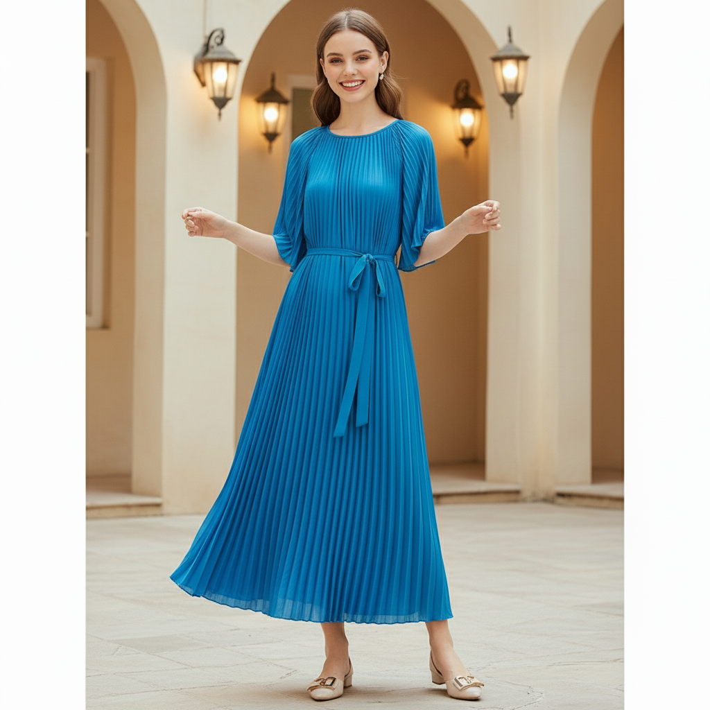 Poly knit skirt - Blue