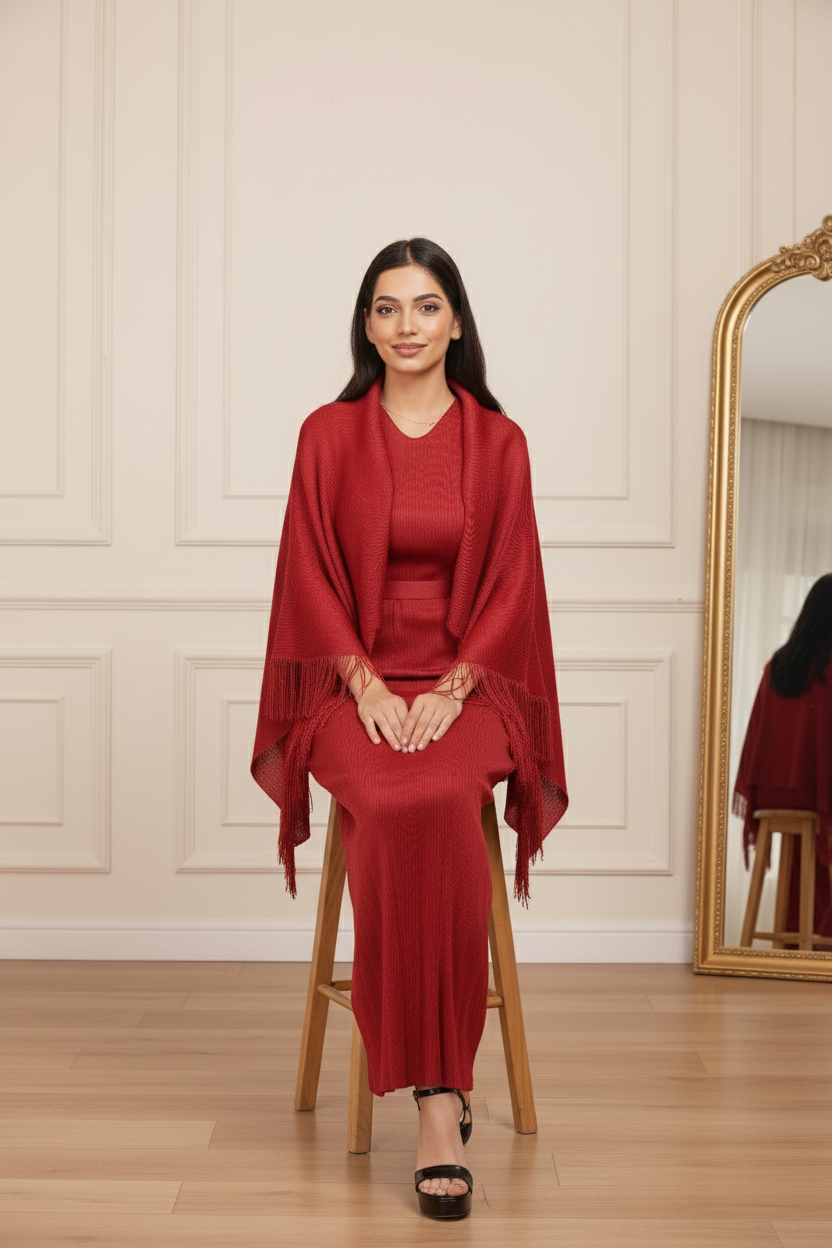 Stoles All Weather Wrap Large Scarf - Wine Red