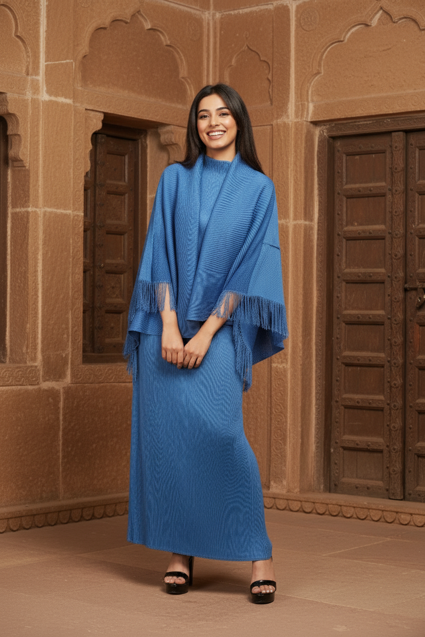 Stoles All Weather Wrap Large Scarf - Blue