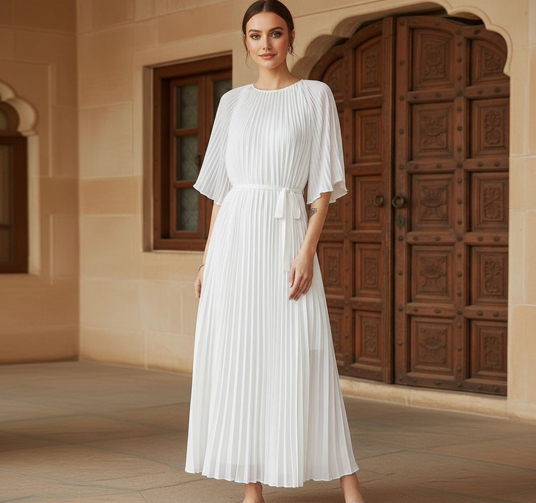 Poly knit skirt - White