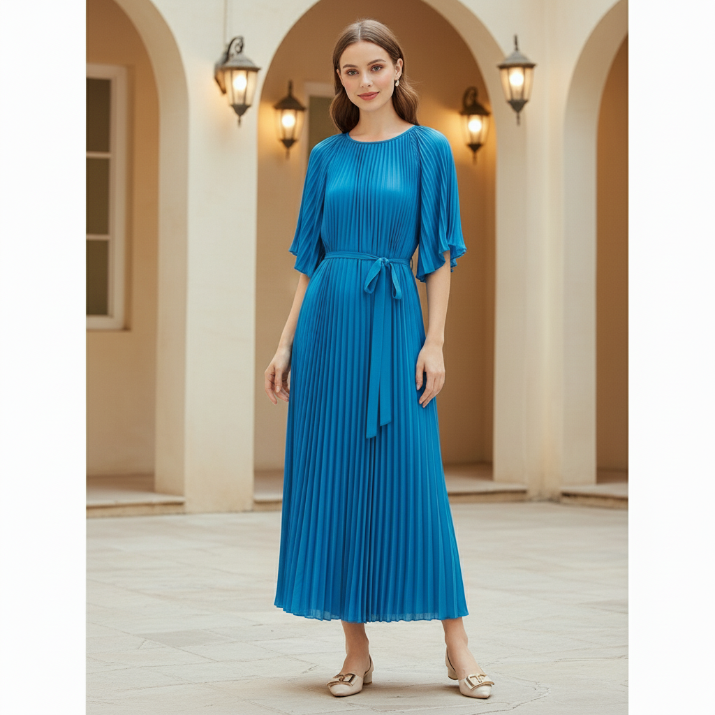 Poly knit skirt - Blue