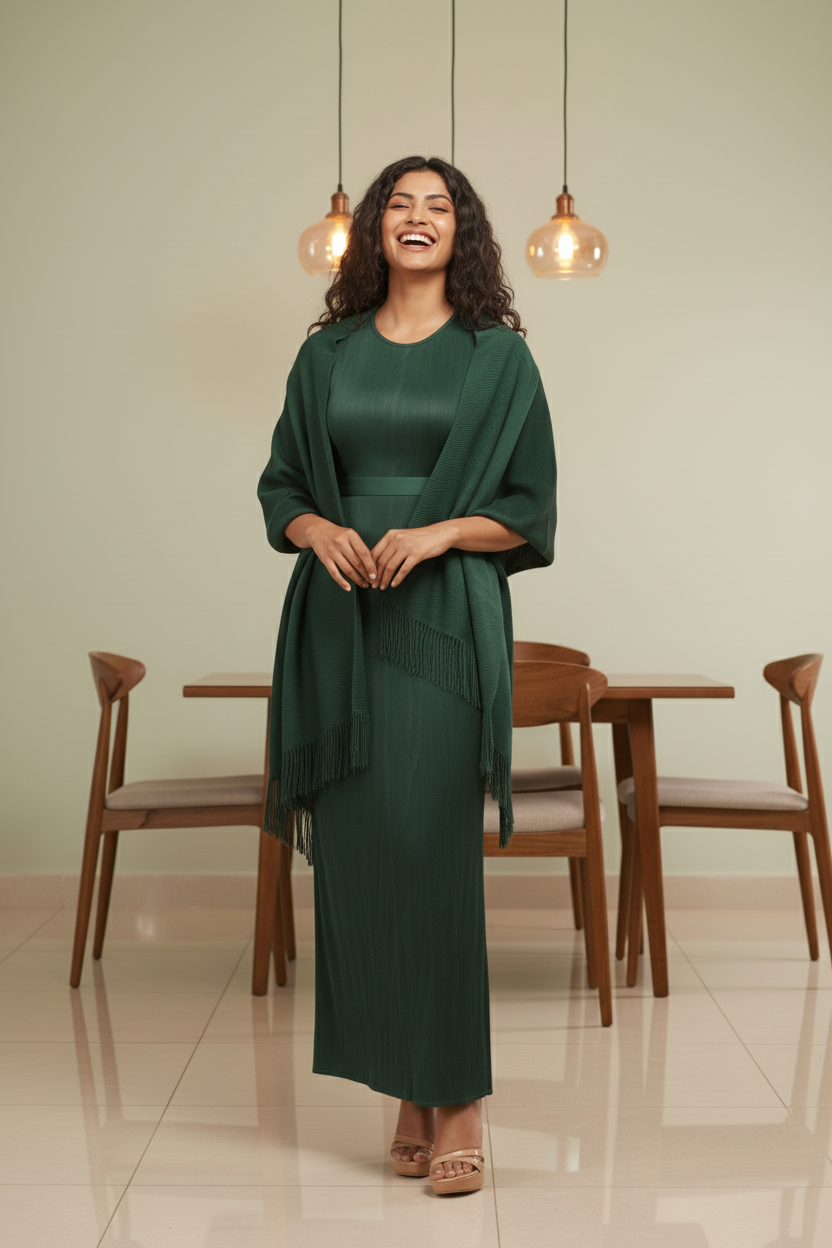 Stoles All Weather Wrap Large Scarf - Green