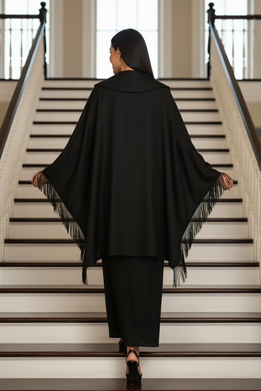 Stoles All Weather Wrap Large Scarf-Black