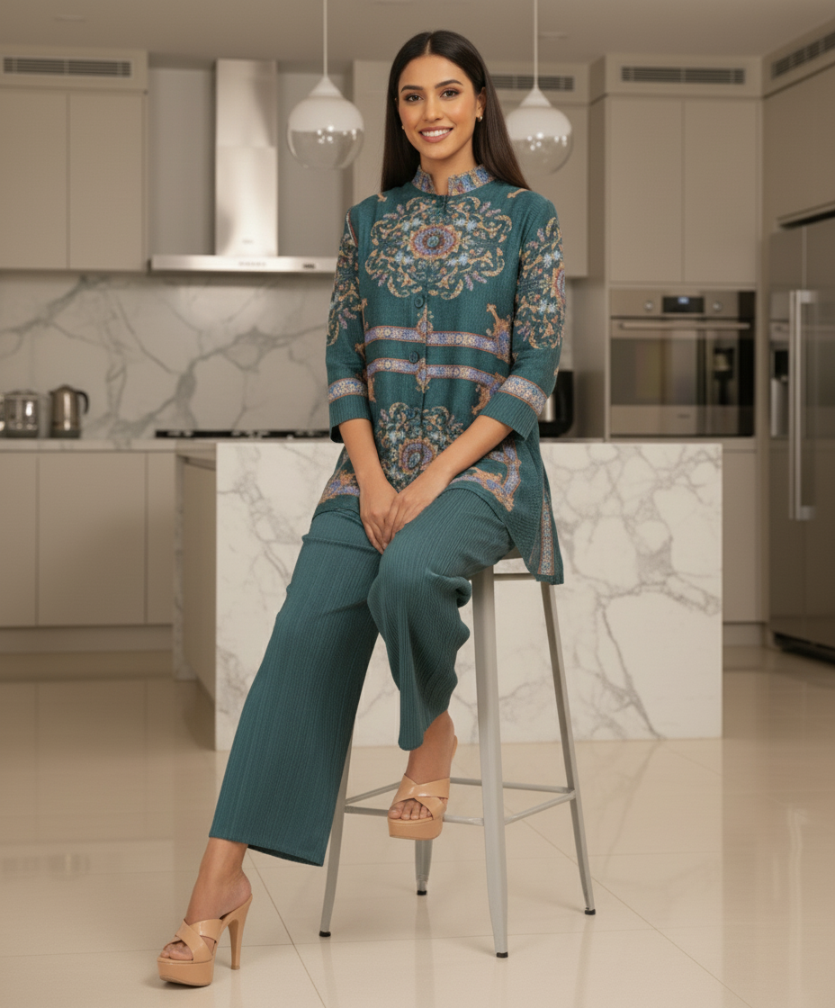 Green Printed full sleeve