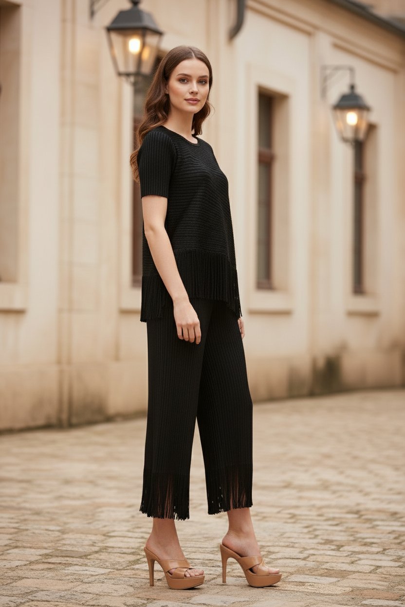 Tassel Fringed Ballroom - Black