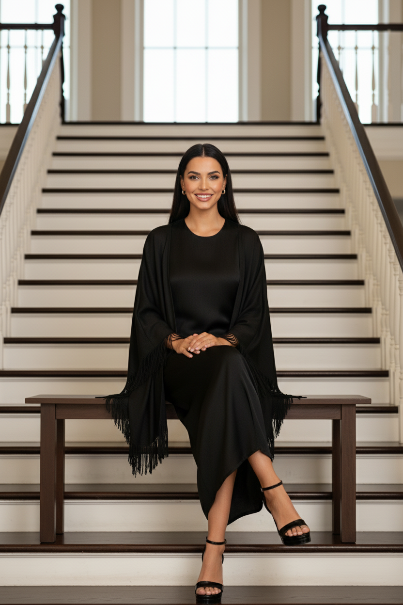 Stoles All Weather Wrap Large Scarf-Black