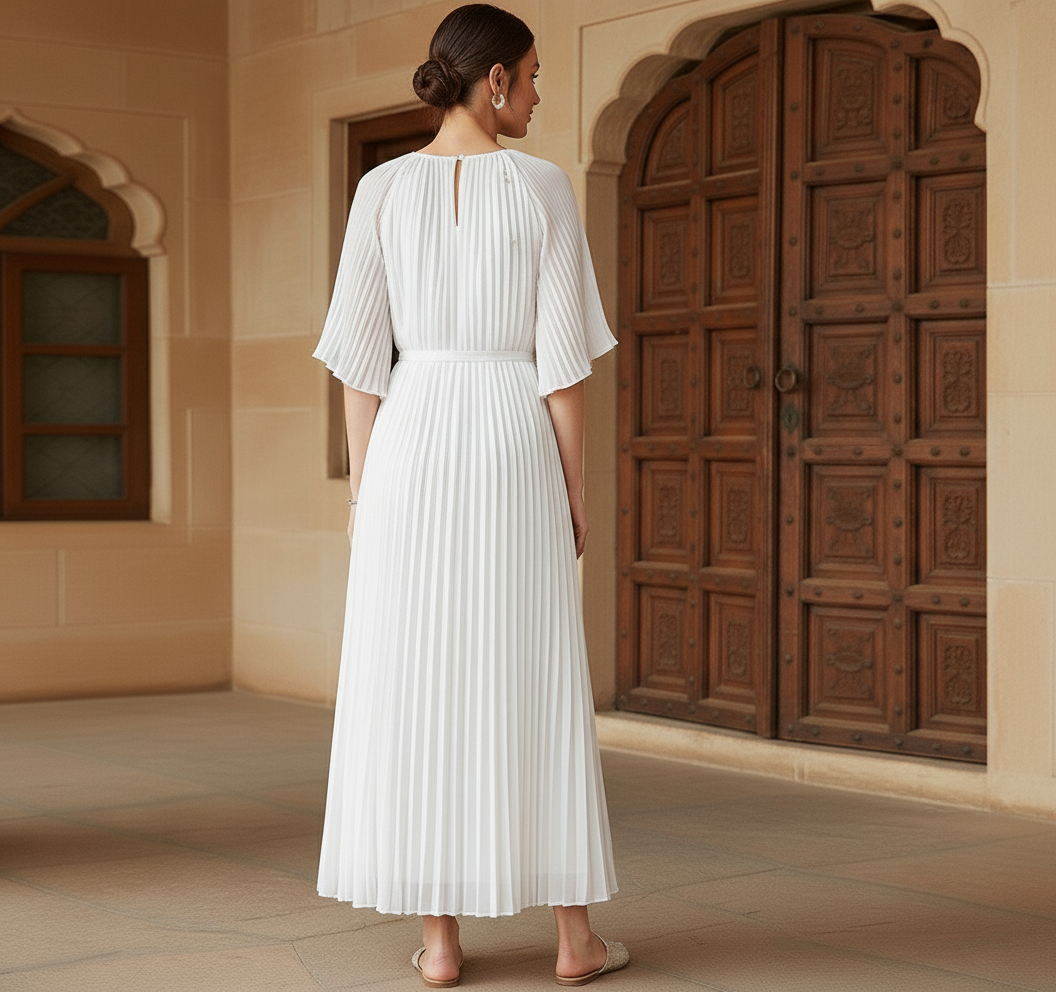 Poly knit skirt - White