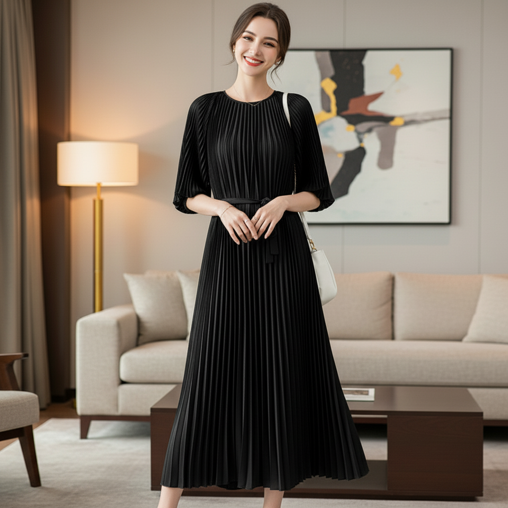 Poly knit skirt - Black