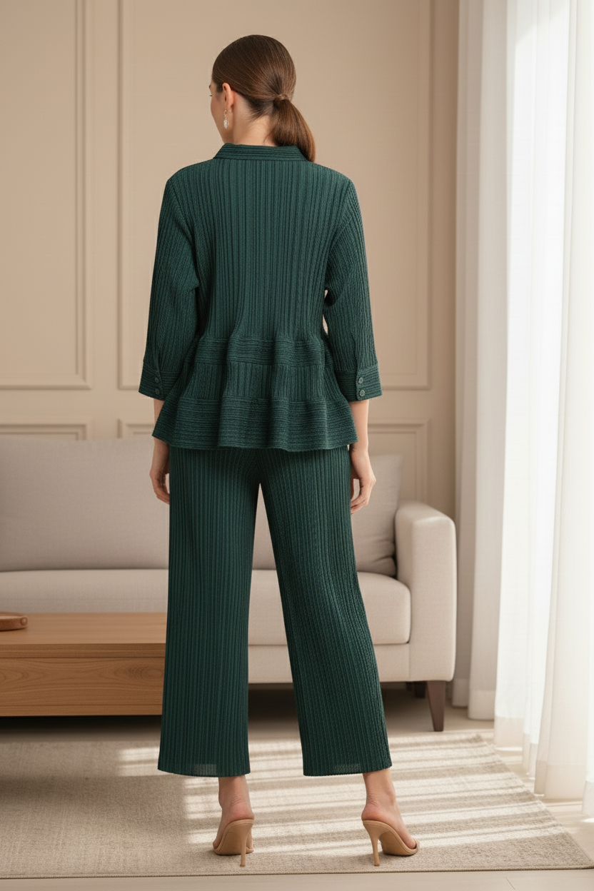 Garnet Polyester Pant Set - Green