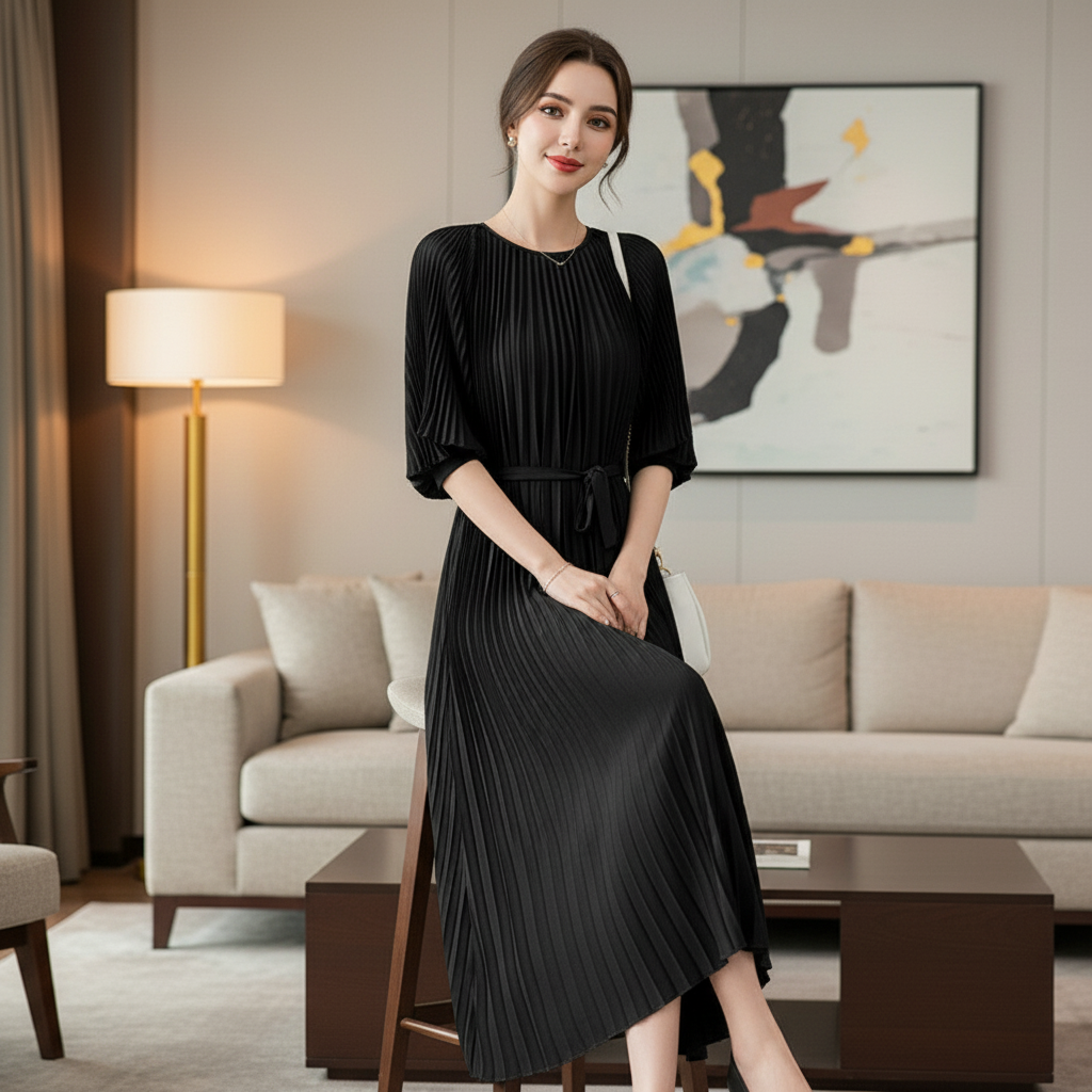 Poly knit skirt - Black