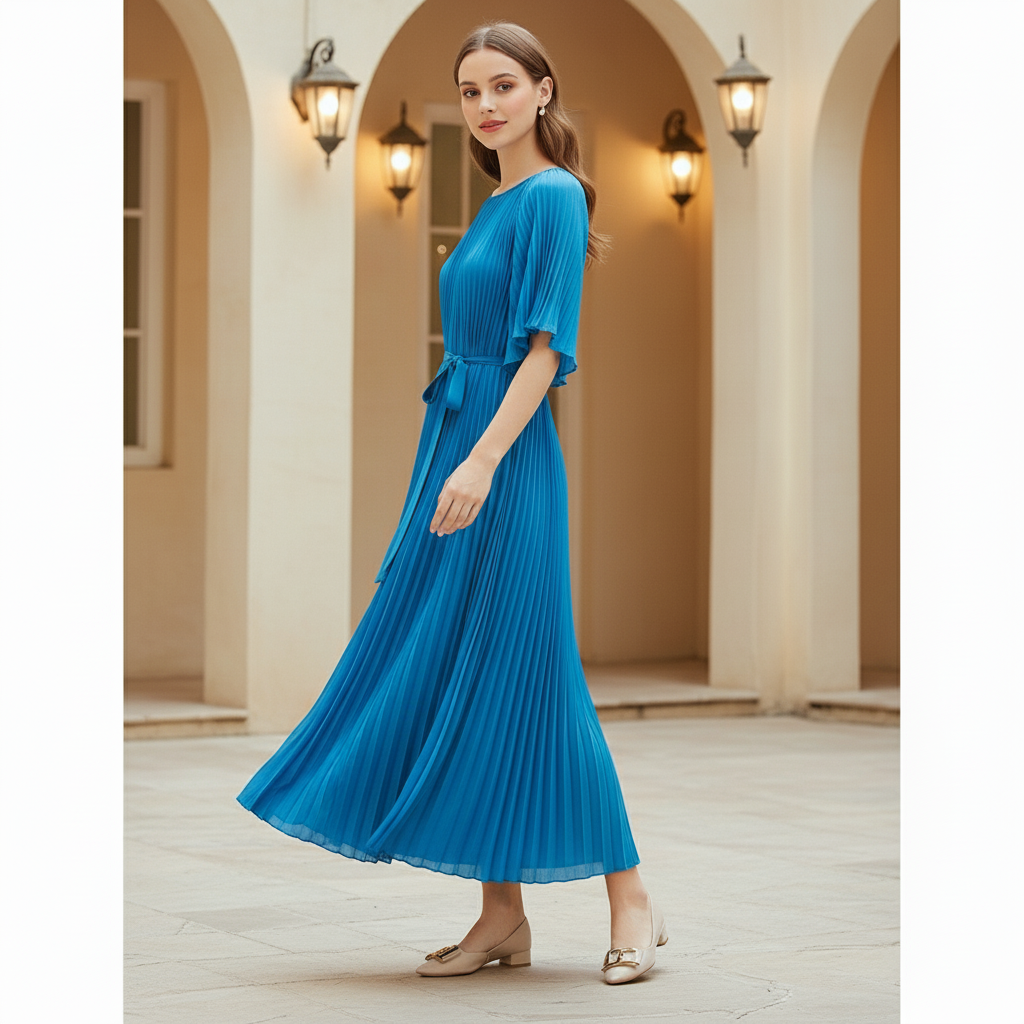 Poly knit skirt - Blue