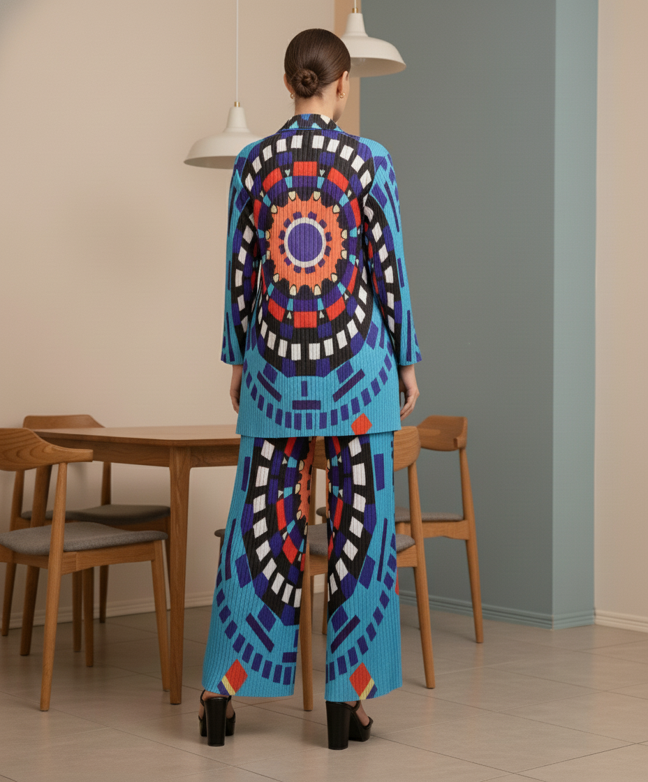 Abstract Geometric Printed design - Blue