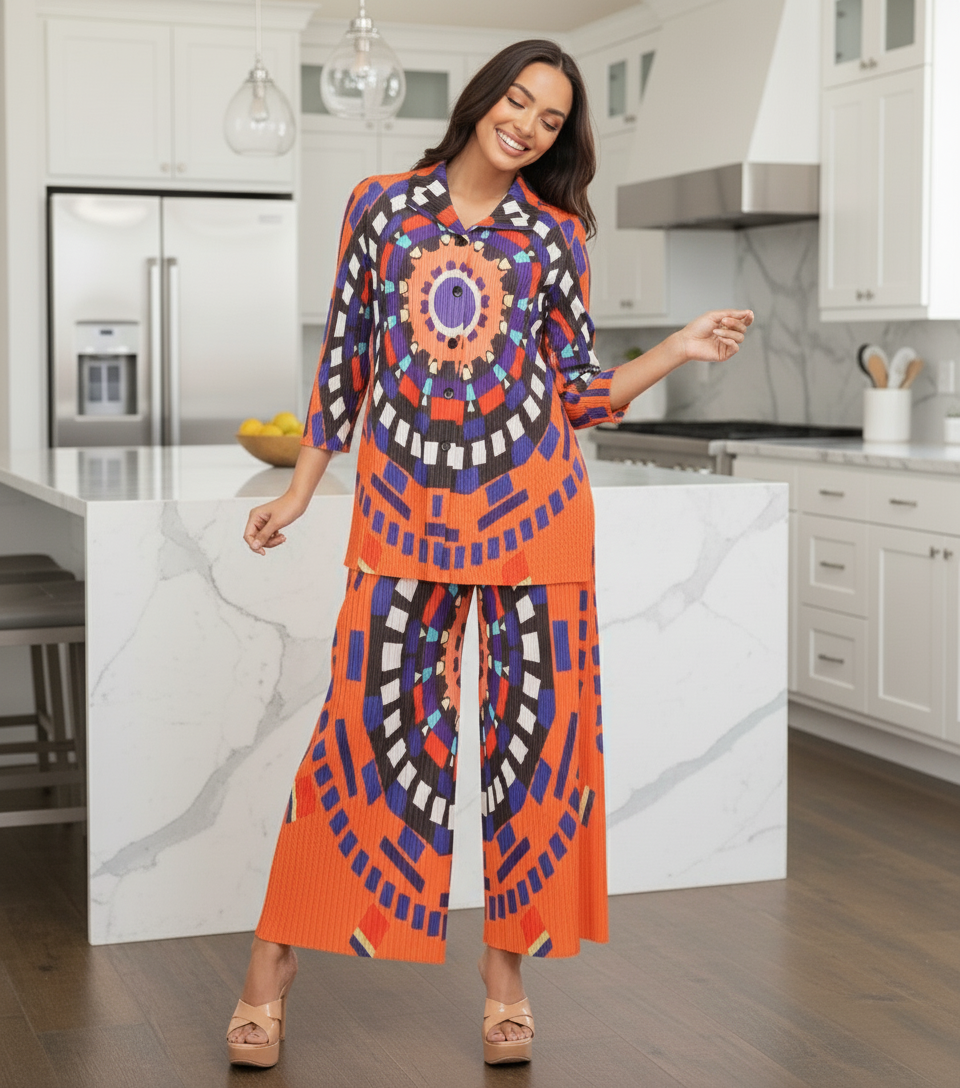 Abstract Geometric Printed design - Orange