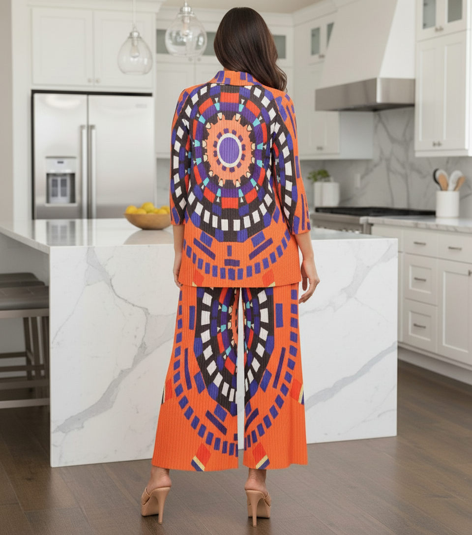 Abstract Geometric Printed design - Orange